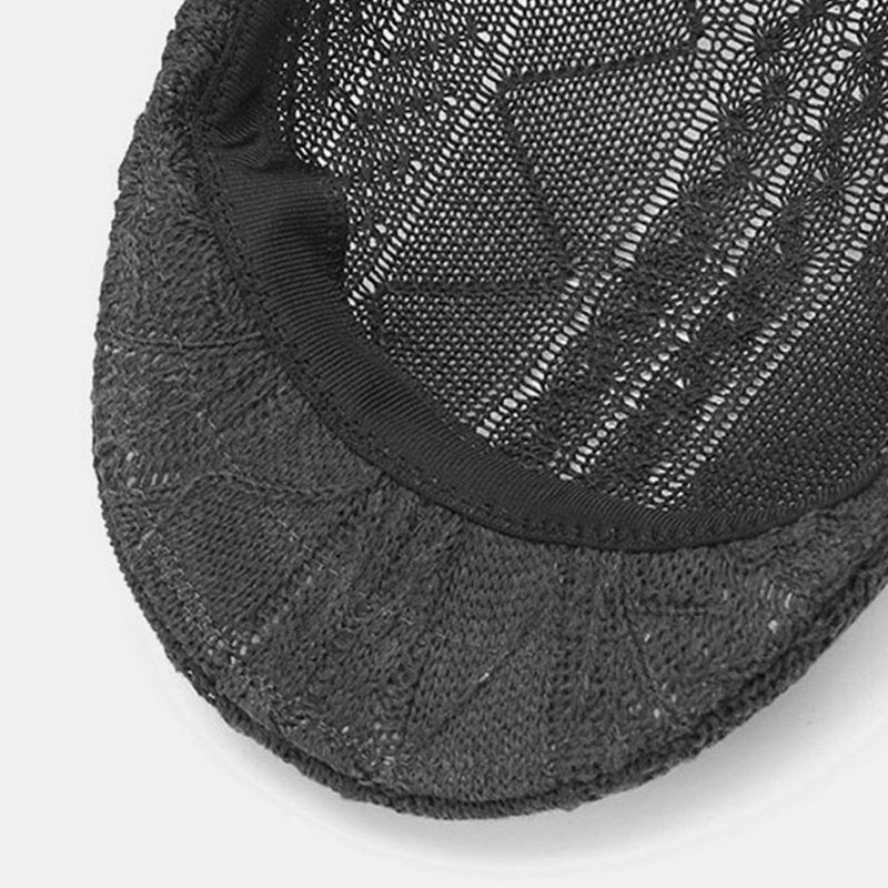 Heren Gebreide Effen Kleur Verkeerd Uitgelijnde Strepen Twist Patroon Jacquard Casual Warmte Baret Platte Cap