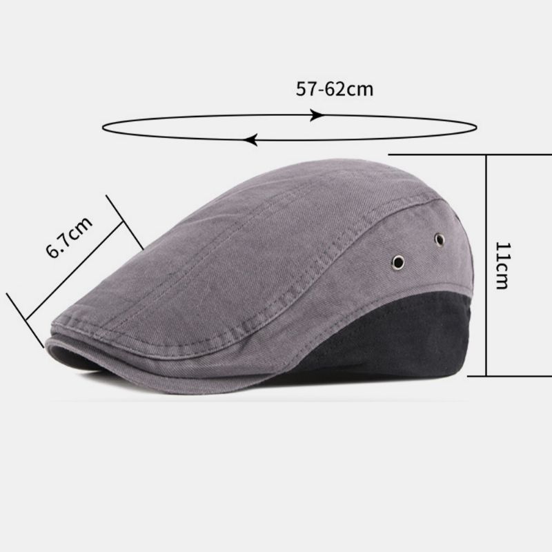 Heren Katoen Patchwork Kleur Britse Stijl Outdoor Casual All-match Zonneklep Forward Hat Baret Hoed