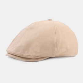 Heren Katoenen Baret Cap Effen Kleur Retro Verstelbare Krantenverkoper Hoed Schilder Hoed Achthoekige Hoed