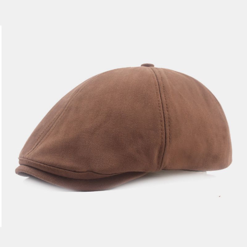 Heren Katoenen Baret Cap Effen Kleur Retro Verstelbare Krantenverkoper Hoed Schilder Hoed Achthoekige Hoed