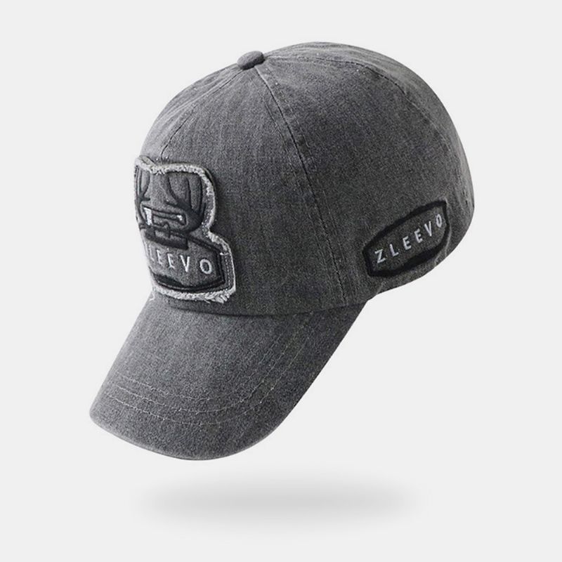 Heren Katoenen Zachte Top Met Grote Rand Geborduurde Baseballcap Casual Verstelbare Ademende Getailleerde Pet