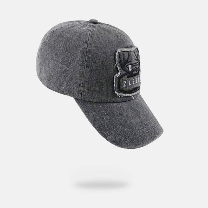 Heren Katoenen Zachte Top Met Grote Rand Geborduurde Baseballcap Casual Verstelbare Ademende Getailleerde Pet