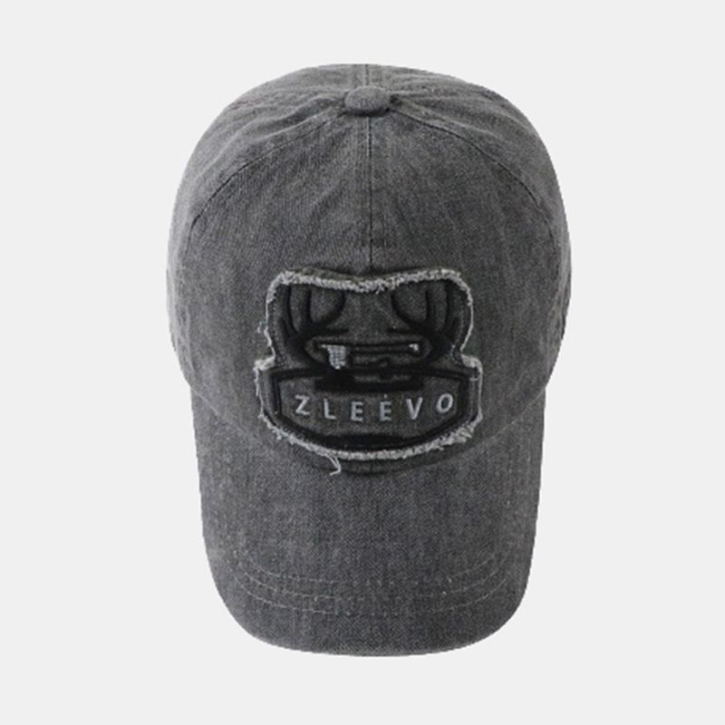 Heren Katoenen Zachte Top Met Grote Rand Geborduurde Baseballcap Casual Verstelbare Ademende Getailleerde Pet