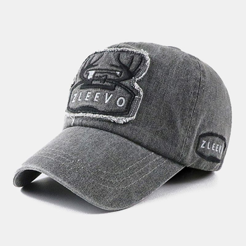 Heren Katoenen Zachte Top Met Grote Rand Geborduurde Baseballcap Casual Verstelbare Ademende Getailleerde Pet