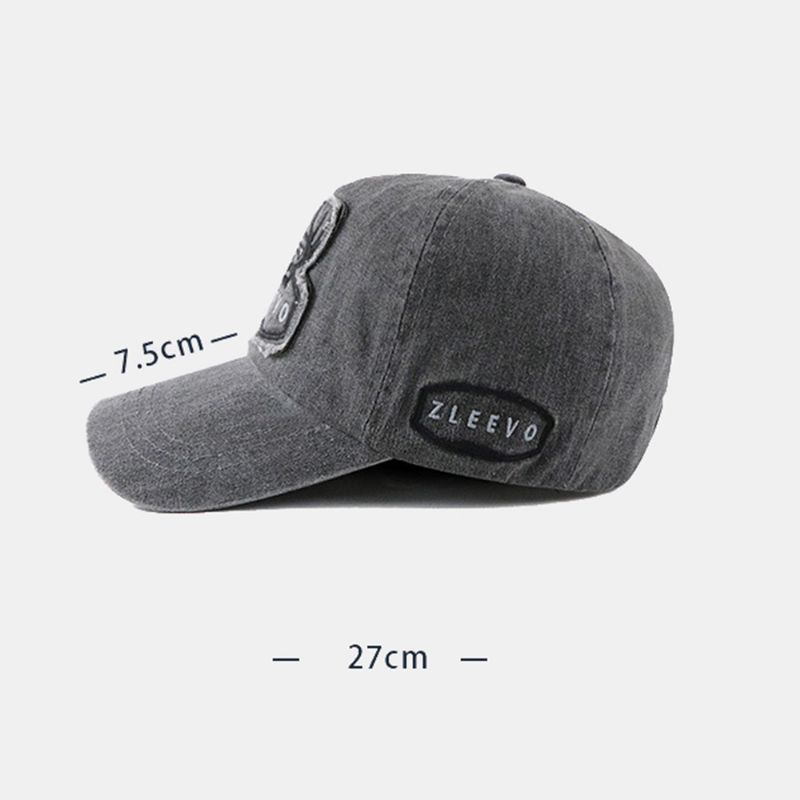 Heren Katoenen Zachte Top Met Grote Rand Geborduurde Baseballcap Casual Verstelbare Ademende Getailleerde Pet