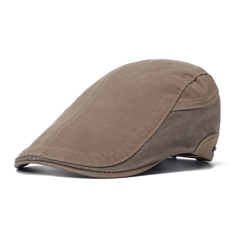 Heren Outdoor Zomer Patchwork Ademende Baret Caps Solid Newsboy Cabbie Flat Caps Vizier