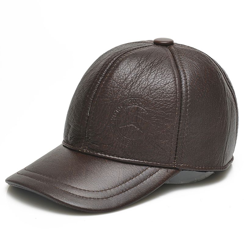 Heren Rundleer Oorklep Oorwarmers Baseball Cap Winter Warm Winddicht Gentleman Golf Hoeden