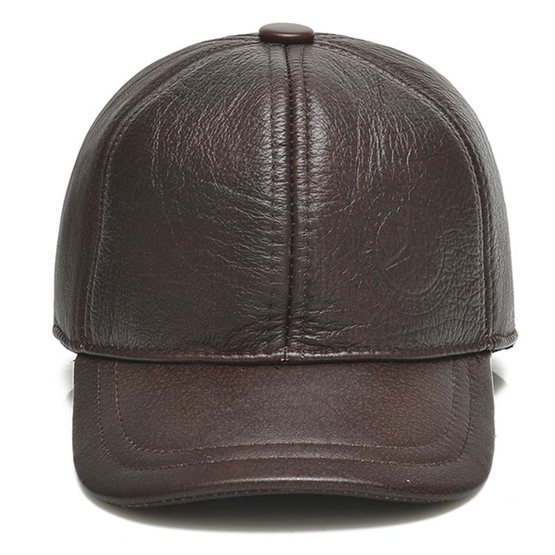 Heren Rundleer Oorklep Oorwarmers Baseball Cap Winter Warm Winddicht Gentleman Golf Hoeden