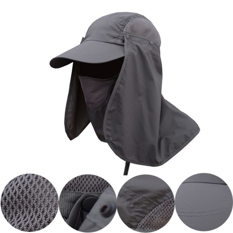 Heren Sneldrogende Nekhoes Zon Vissen Hoed Oorklep Emmer Outdoor Uv-bescherming Cap