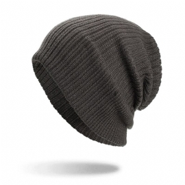 Heren Winter Thicken Brimless Gebreide Muts Slouch Beanie Caps