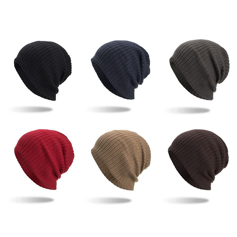 Heren Winter Thicken Brimless Gebreide Muts Slouch Beanie Caps