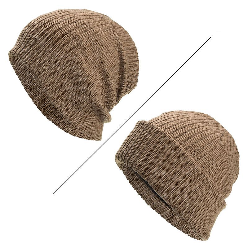 Heren Winter Thicken Brimless Gebreide Muts Slouch Beanie Caps