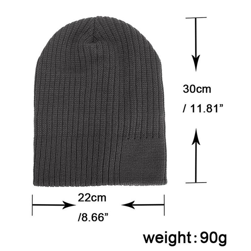 Heren Winter Thicken Brimless Gebreide Muts Slouch Beanie Caps