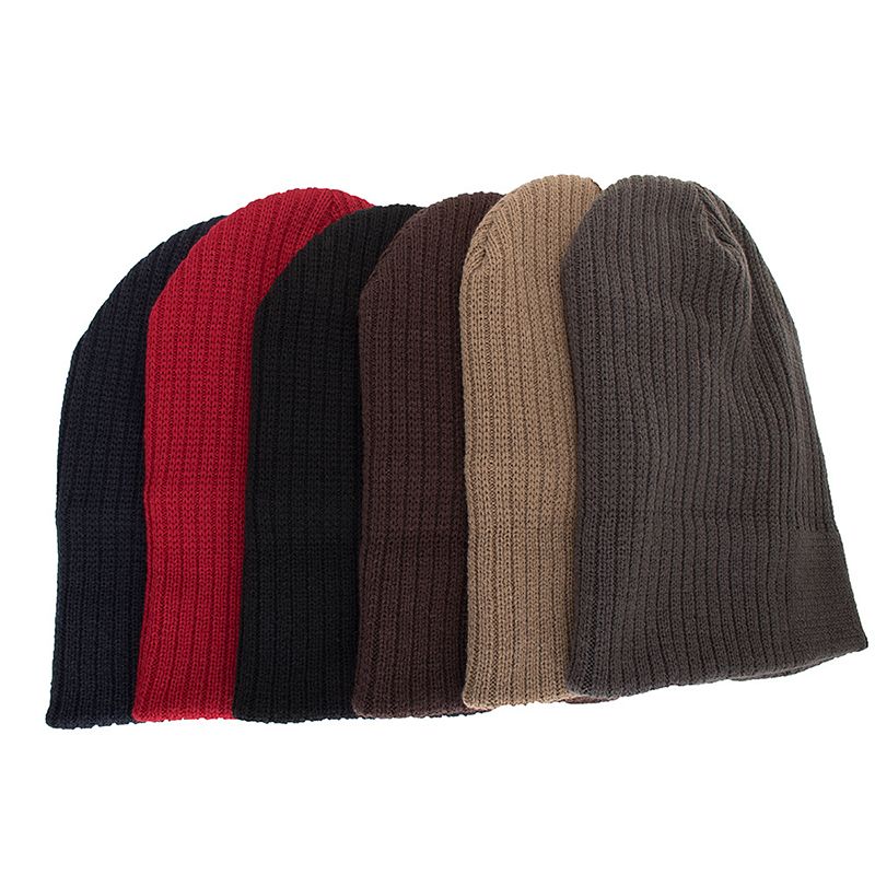 Heren Winter Thicken Brimless Gebreide Muts Slouch Beanie Caps