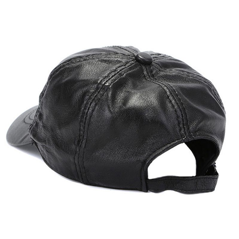 Heren Winter Winddicht Koe Lederen Baseball Cap Mode Outdoor Verstelbare Voorwaartse Hoed