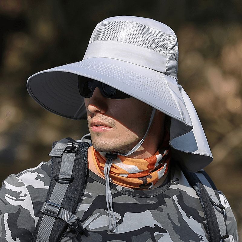 Hoed Mannelijke Zomer Zonneklep Visser Hoed Outdoor Klimmen Zonnehoed Neck Guard Zonnehoed Anti-ultraviolet Vissen Hoed