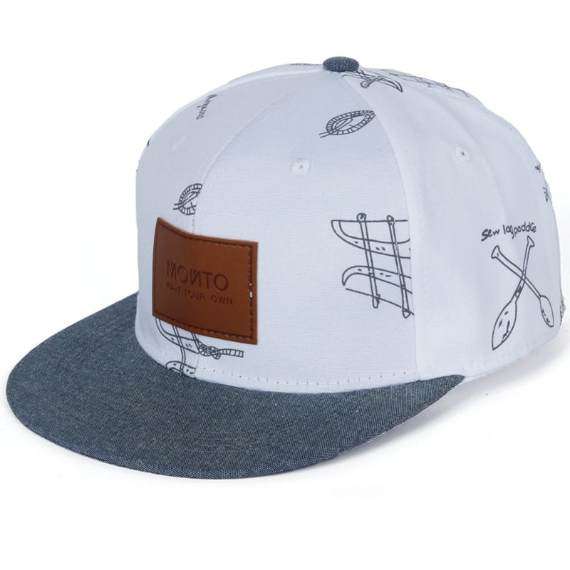 Letter Patch Graffiti Casual Denim Baseballcap