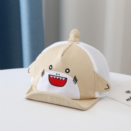 Little Shark Net Hat Jongens En Meisjes Kids Zonneklep Baseball Cap