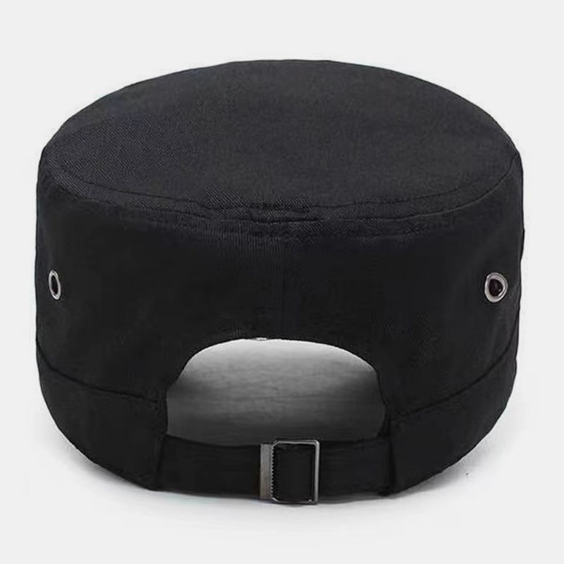 Mannen Effen Kleur Vijfpuntige Ster Label Ademend Gat Ontwerp Leger Cap Cadet Hoed Casual Zonnescherm Militaire Cap Platte Top Cap