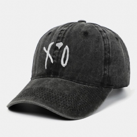 Mannen Katoen Letter Xo Borduurwerk Twill Cap Outdoor Casual Wild Verstelbare Zonnebrandcrème Baseball Cap