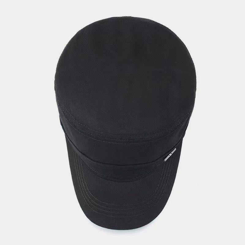 Mannen Korte Rand Ijzeren Schild Etiket Ontwerp Verstelbare Leger Cap Cadet Hoed Zomer Zonnescherm Ademende Militaire Cap Platte Top Cap