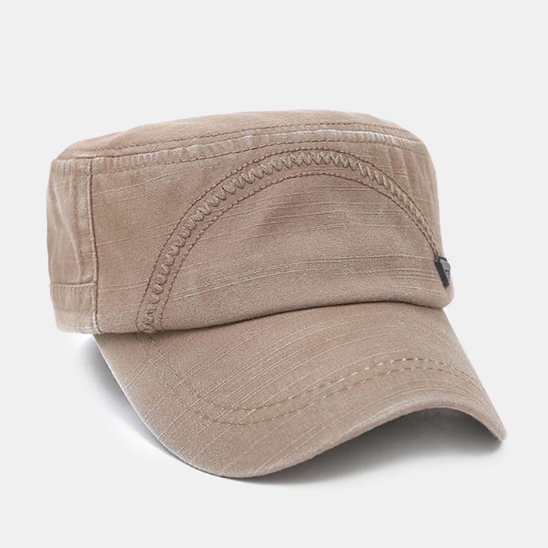 Mannen Metalen Letter Label Platte Pet Gewassen Casual Outdoor Zonnescherm Militaire Cap Pet Met Pet