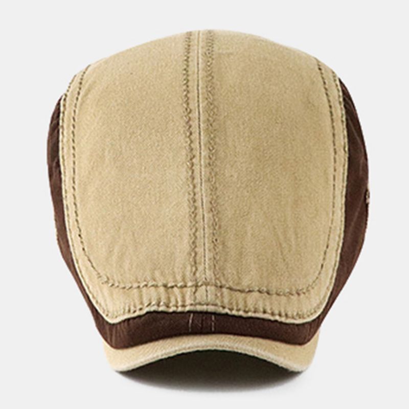 Mannen Tas Rand Contrast Kleur Brief Patroon Patch Forward Hat Outdoor Casual Zonnescherm Hoed Baret Platte Cap