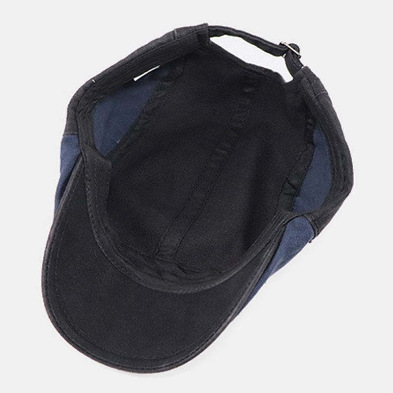 Mannen Tas Rand Contrast Kleur Brief Patroon Patch Forward Hat Outdoor Casual Zonnescherm Hoed Baret Platte Cap