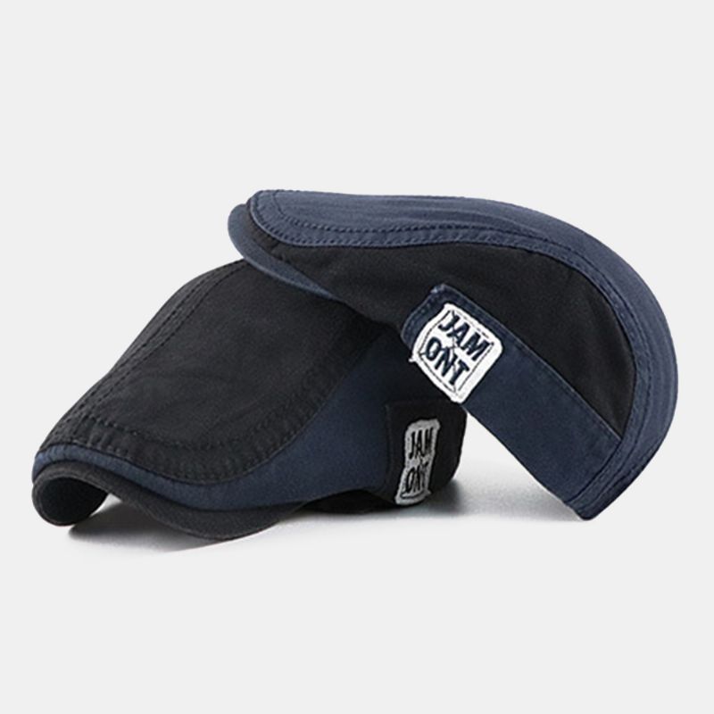 Mannen Tas Rand Contrast Kleur Brief Patroon Patch Forward Hat Outdoor Casual Zonnescherm Hoed Baret Platte Cap