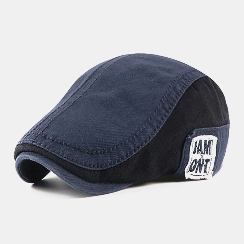 Mannen Tas Rand Contrast Kleur Brief Patroon Patch Forward Hat Outdoor Casual Zonnescherm Hoed Baret Platte Cap