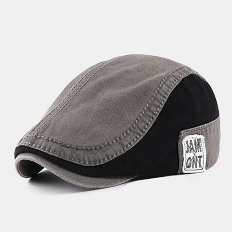 Mannen Tas Rand Contrast Kleur Brief Patroon Patch Forward Hat Outdoor Casual Zonnescherm Hoed Baret Platte Cap