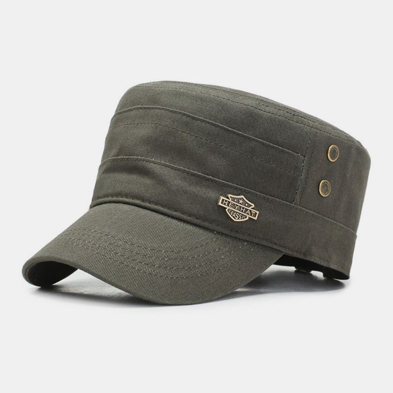 Mannen Verstelbare Ademende Gaten Ontwerp Militaire Cap Outdoor Reizen Zonnescherm Cadet Hoed Platte Cap