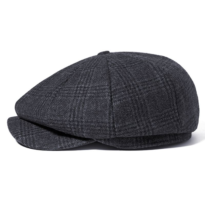 Mannen Vintage Wol Gord Schilder Baret Hoed Winter Warm Gentleman Achthoekige Krantenjongenspet