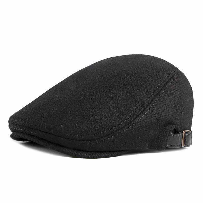 Mode Eenvoudige Retro Wollen Baret Voor Heren