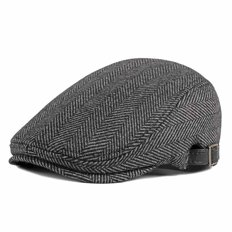 Mode Eenvoudige Retro Wollen Baret Voor Heren