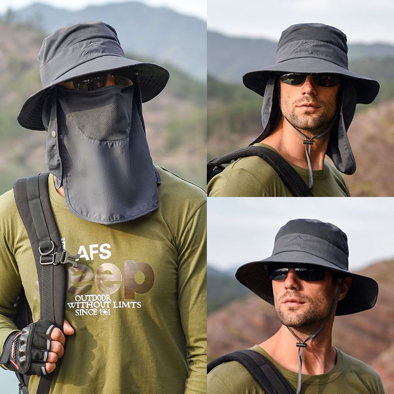 Multifunctionele Outdoor Klimmen Vissen Toerisme Rand Zon Visser Hoed Zomer Mannen Multifunctionele Emmer Hoed Zon Bescherming Cap