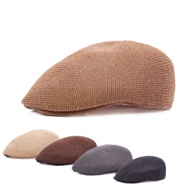 Net Hoed Zomer Baret Mannen Mesh Cap Britse Casual Zonnehoed Vrouwen Strohoed