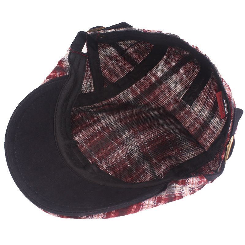 Plaid Baret Dames Zomer Dunne Ademende Zonnebrandcrème Hoed Jeugd Reizen Zonnehoed Eend Tong Hoed Trendy Herenhoed