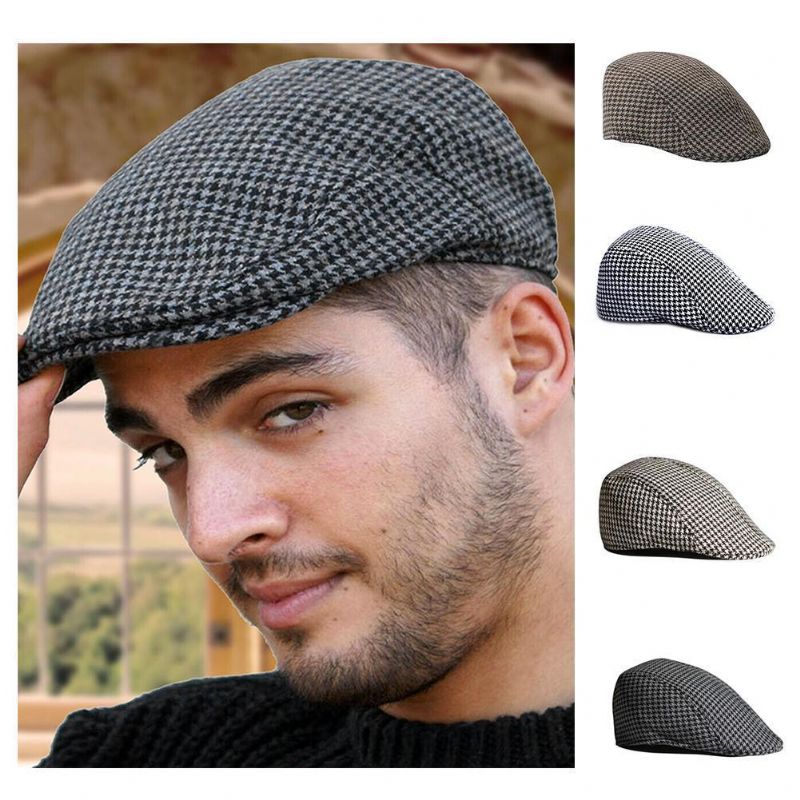 Raster Ouder-kind Wollen Baret Casual Houndstooth Hoed