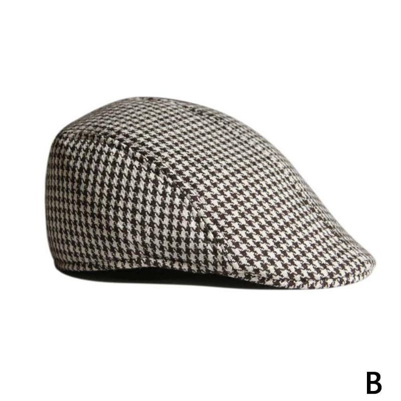 Raster Ouder-kind Wollen Baret Casual Houndstooth Hoed