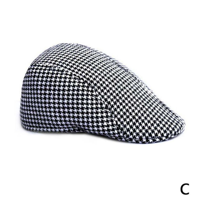 Raster Ouder-kind Wollen Baret Casual Houndstooth Hoed