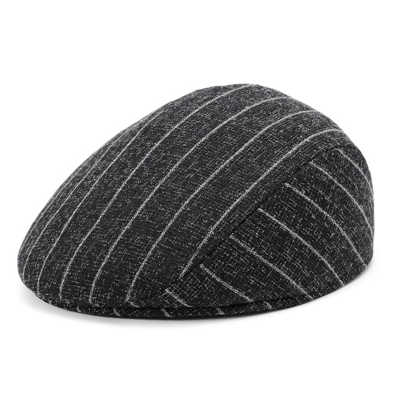 S/m/l Streep Vader Casual Baret Hoed Van Middelbare Leeftijd Comfortabel Linnen Old Mannen Forward Caps