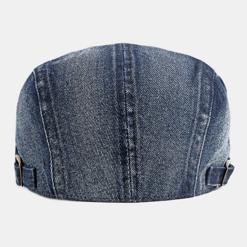 Unisex Denim Gewassen Make-old Gat Ademend Casual Zonnescherm Forward Cap Baret Cap Platte Hoed