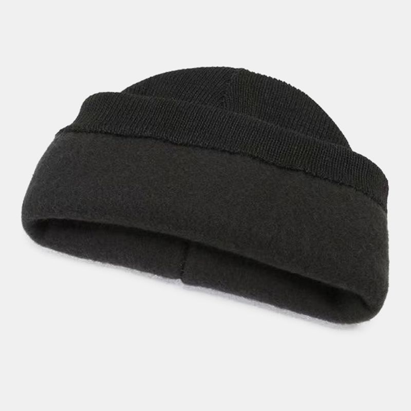 Unisex Gekleurde Gestreepte Plus Fluwelen Dikker Warme Gebreide Muts Herfst Winter Gehoorbescherming Winddichte Beanie Muts