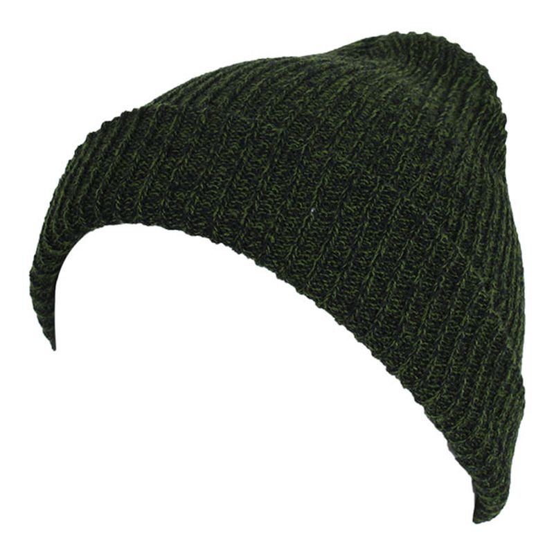 Unisex Heren Dames Streep Gebreide Slouch Beanie Hoed Pure Kleur Elastische Winter Warme Cap