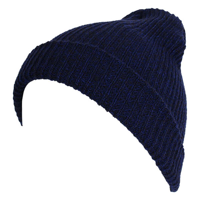 Unisex Heren Dames Streep Gebreide Slouch Beanie Hoed Pure Kleur Elastische Winter Warme Cap