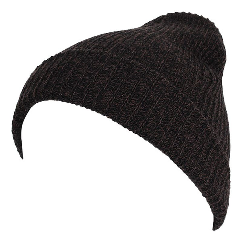 Unisex Heren Dames Streep Gebreide Slouch Beanie Hoed Pure Kleur Elastische Winter Warme Cap