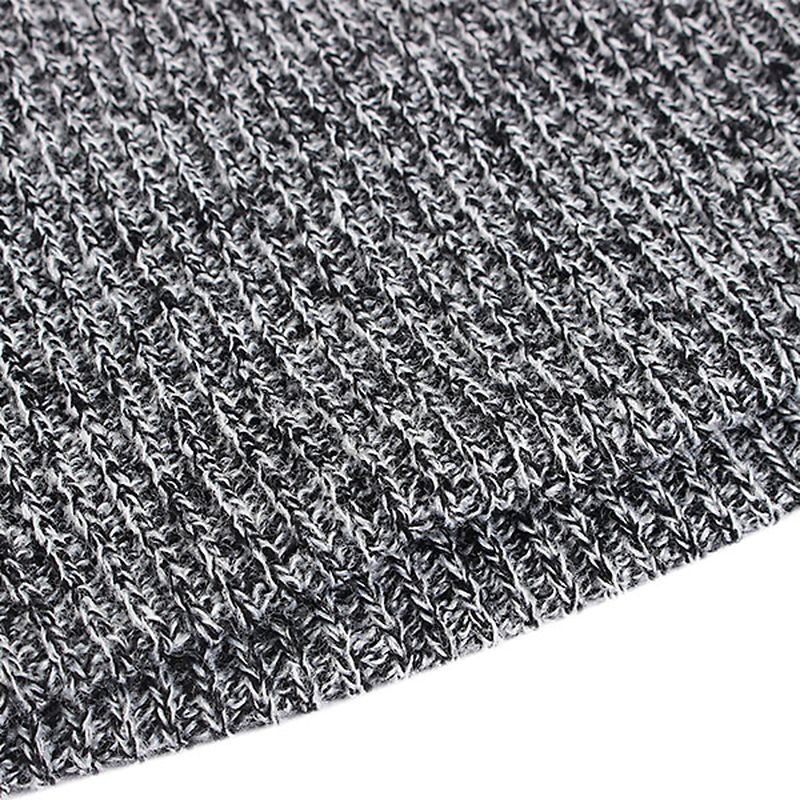 Unisex Heren Dames Streep Gebreide Slouch Beanie Hoed Pure Kleur Elastische Winter Warme Cap