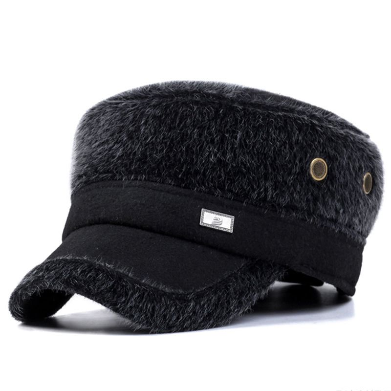 Unisex Imitatie Nerts Bont Oorklep Oorwarmers Baseball Cap Verstelbare Faux Fur Outdoor Militaire Hoed