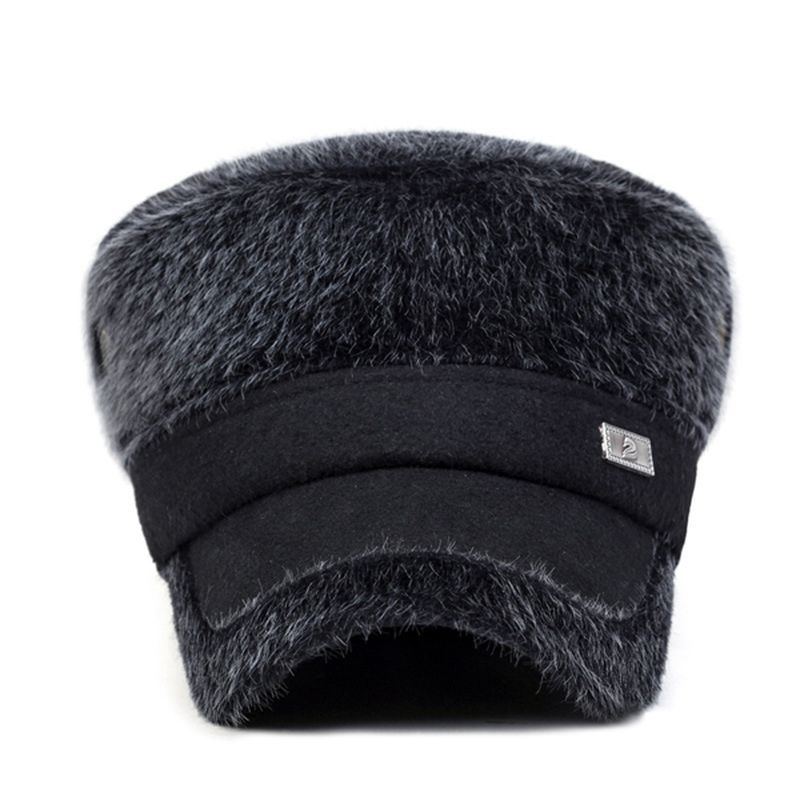 Unisex Imitatie Nerts Bont Oorklep Oorwarmers Baseball Cap Verstelbare Faux Fur Outdoor Militaire Hoed